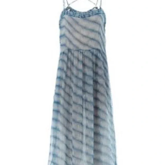 sachin and babi light blue dress ISABEL MARANT ÉTOILE Enna Silk Chiffon Asymmetrical Dress Size XS White  Black main image 1